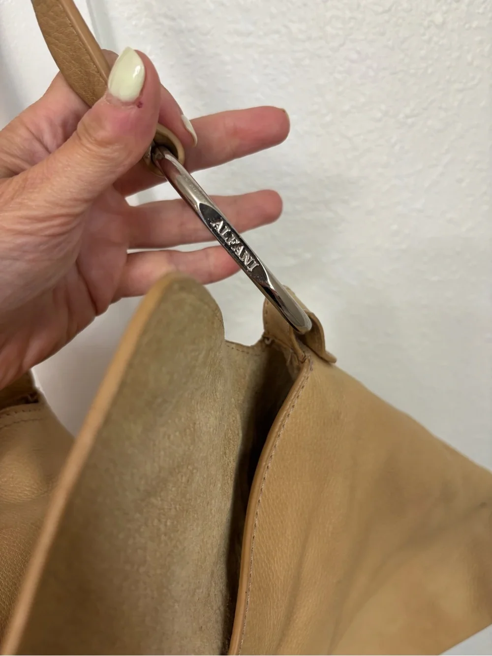 Alfani Beige Shoulder Bag with Ring & Tassel